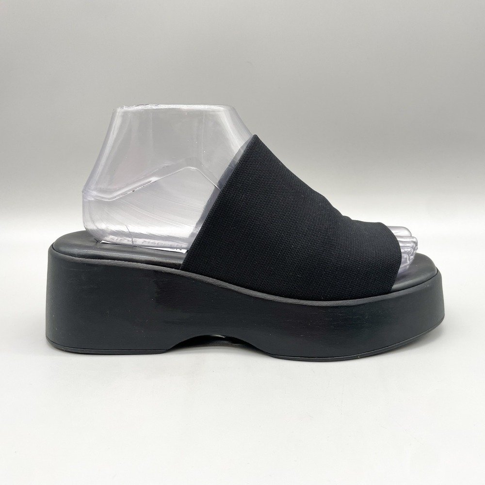 Steve Madden Womens 39 Slinky Platform Chunky Slides Black 90s Y2K Bratz Retro